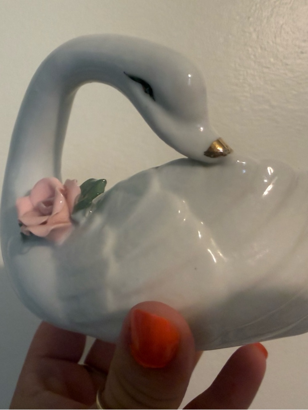 Swan porcelain vintage trinket dish